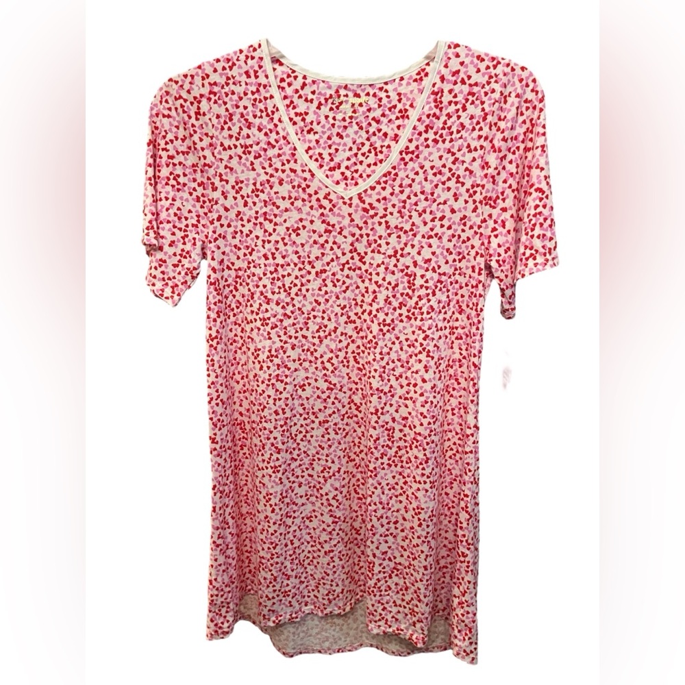 NWT- Kate Spade Red Pink and White Heart Nightgown in Size XS